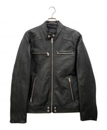 DIESEL（ディーゼル）の古着「シングルライダースジャケット」｜ブラック