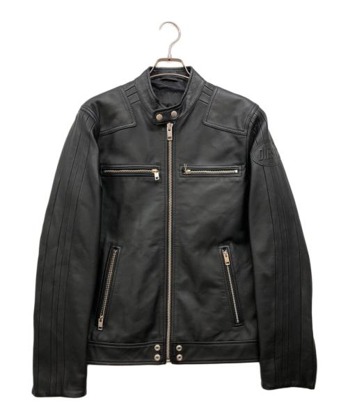 DIESEL（ディーゼル）DIESEL (ディーゼル) シングルライダースジャケット ブラック サイズ:Lの古着・服飾アイテム