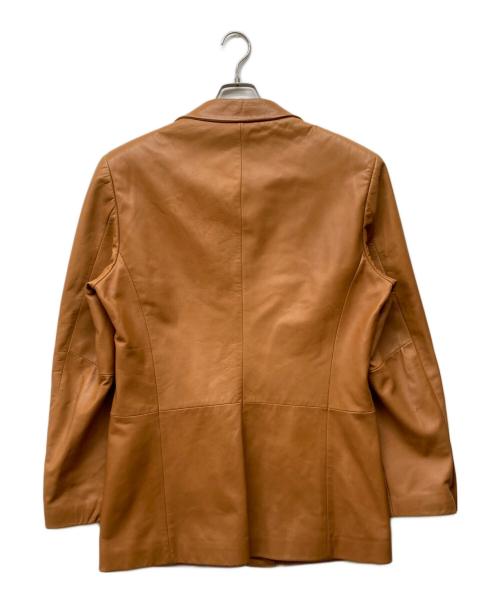EMPORIO ARMANI（エンポリオ アルマーニ）EMPORIO ARMANI (エンポリオ アルマーニ) レザー3Bテーラードジャケット ブラウン サイズ:50の古着・服飾アイテム
