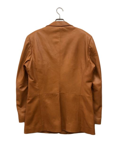 EMPORIO ARMANI（エンポリオ アルマーニ）EMPORIO ARMANI (エンポリオ アルマーニ) レザー3Bテーラードジャケット ブラウン サイズ:50の古着・服飾アイテム