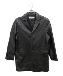 EMPORIO ARMANI（エンポリオ アルマーニ）の古着「レザー3Bテーラードジャケット」｜ブラック