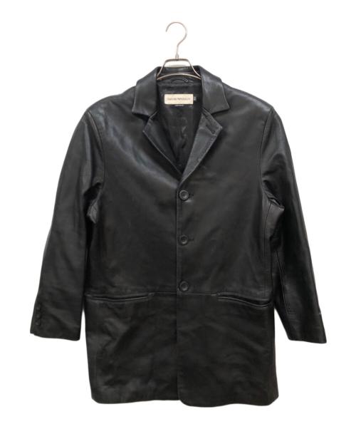 EMPORIO ARMANI（エンポリオ アルマーニ）EMPORIO ARMANI (エンポリオ アルマーニ) レザー3Bテーラードジャケット ブラック サイズ:52の古着・服飾アイテム