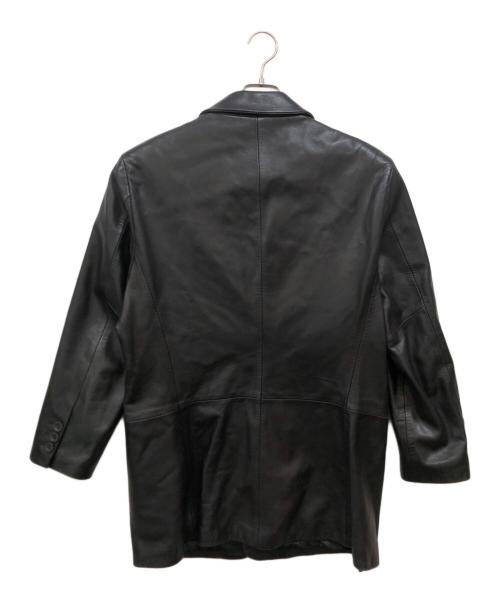 EMPORIO ARMANI（エンポリオ アルマーニ）EMPORIO ARMANI (エンポリオ アルマーニ) レザー3Bテーラードジャケット ブラック サイズ:52の古着・服飾アイテム