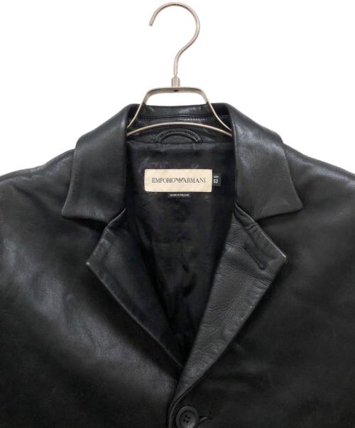 EMPORIO ARMANI（エンポリオ アルマーニ）EMPORIO ARMANI (エンポリオ アルマーニ) レザー3Bテーラードジャケット ブラック サイズ:52の古着・服飾アイテム