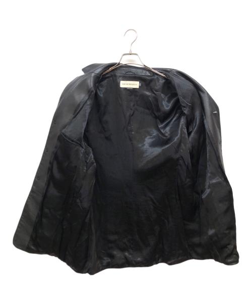 EMPORIO ARMANI（エンポリオ アルマーニ）EMPORIO ARMANI (エンポリオ アルマーニ) レザー3Bテーラードジャケット ブラック サイズ:52の古着・服飾アイテム