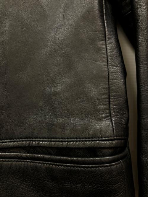 EMPORIO ARMANI（エンポリオ アルマーニ）EMPORIO ARMANI (エンポリオ アルマーニ) レザー3Bテーラードジャケット ブラック サイズ:52の古着・服飾アイテム