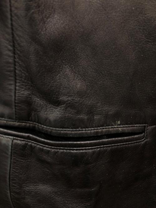 EMPORIO ARMANI（エンポリオ アルマーニ）EMPORIO ARMANI (エンポリオ アルマーニ) レザー3Bテーラードジャケット ブラック サイズ:52の古着・服飾アイテム