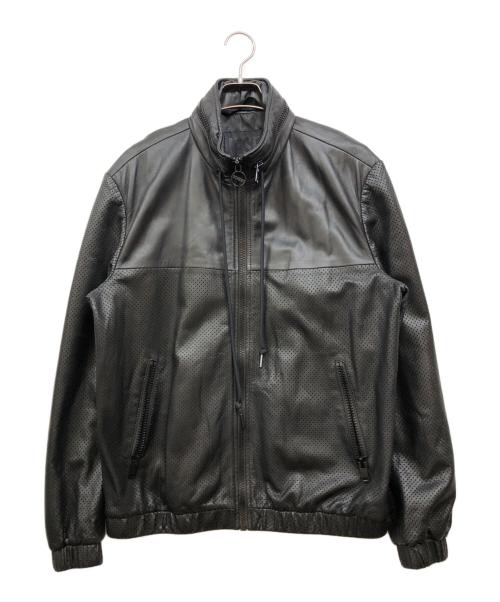 DIESEL（ディーゼル）DIESEL (ディーゼル) パンチングレザージャケット ブラック サイズ:Lの古着・服飾アイテム