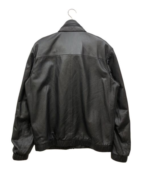 DIESEL（ディーゼル）DIESEL (ディーゼル) パンチングレザージャケット ブラック サイズ:Lの古着・服飾アイテム