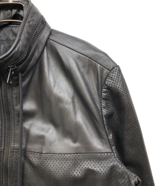 DIESEL（ディーゼル）DIESEL (ディーゼル) パンチングレザージャケット ブラック サイズ:Lの古着・服飾アイテム