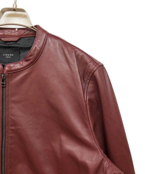 Liugoo Leathers（リューグーレザーズ）LIUGOO LEATHERS (リューグーレザーズ) シングルライダースジャケット レッド サイズ:XLの古着・服飾アイテム