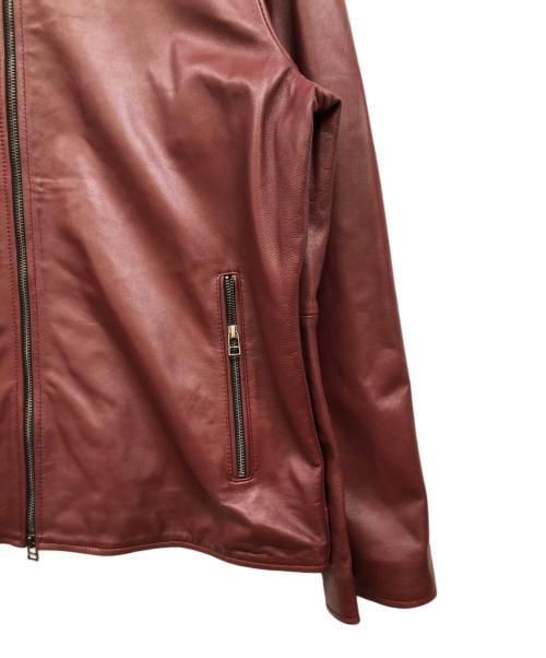 Liugoo Leathers（リューグーレザーズ）LIUGOO LEATHERS (リューグーレザーズ) シングルライダースジャケット レッド サイズ:XLの古着・服飾アイテム