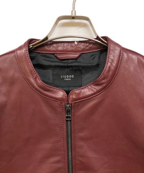 Liugoo Leathers（リューグーレザーズ）LIUGOO LEATHERS (リューグーレザーズ) シングルライダースジャケット レッド サイズ:XLの古着・服飾アイテム