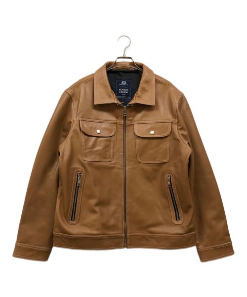 ROBERT CAVANI（ロベルトカバーニ）ROBERT CAVANI (ロベルトカバーニ) レザージャケット ベージュ サイズ:50 未使用品の古着・服飾アイテム