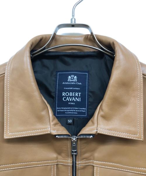 ROBERT CAVANI（ロベルトカバーニ）ROBERT CAVANI (ロベルトカバーニ) レザージャケット ベージュ サイズ:50 未使用品の古着・服飾アイテム