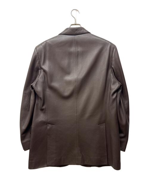 HERMES（エルメス）HERMES (エルメス) ディアスキンテーラードジャケット ブラウン サイズ:52の古着・服飾アイテム