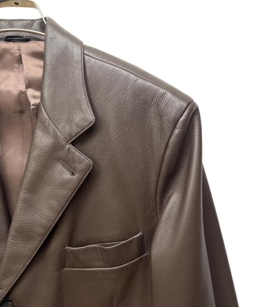 HERMES（エルメス）HERMES (エルメス) ディアスキンテーラードジャケット ブラウン サイズ:52の古着・服飾アイテム