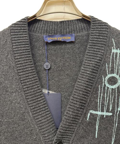 LOUIS VUITTON（ルイ ヴィトン）LOUIS VUITTON (ルイ ヴィトン) LVフリークエンシーカーディガン ブルー×グレー サイズ:Lの古着・服飾アイテム