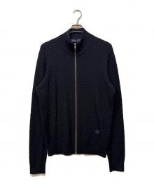 LOUIS VUITTON（ルイ ヴィトン）の古着「ダミエ ジップカーディガン」｜ブラック