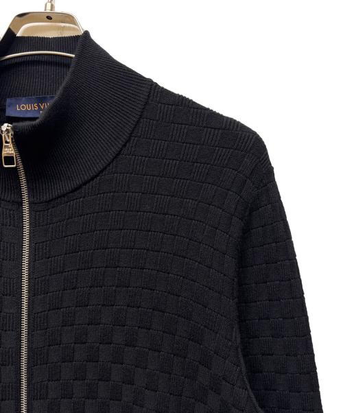 LOUIS VUITTON（ルイ ヴィトン）LOUIS VUITTON (ルイ ヴィトン) ダミエ ジップカーディガン ブラック サイズ:Lの古着・服飾アイテム