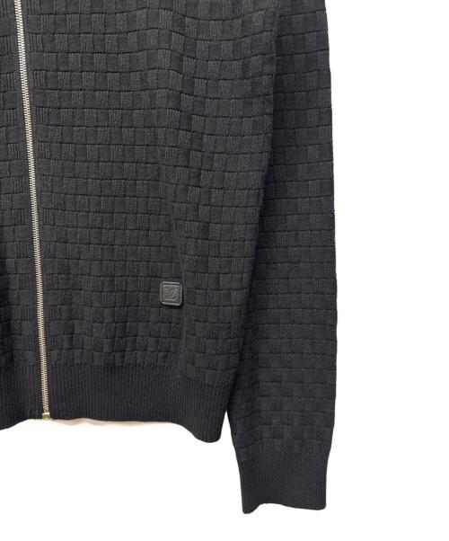 LOUIS VUITTON（ルイ ヴィトン）LOUIS VUITTON (ルイ ヴィトン) ダミエ ジップカーディガン ブラック サイズ:Lの古着・服飾アイテム