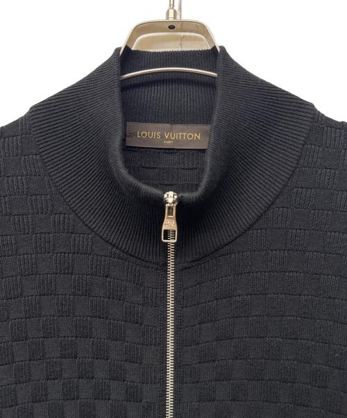 LOUIS VUITTON（ルイ ヴィトン）LOUIS VUITTON (ルイ ヴィトン) ダミエ ジップカーディガン ブラック サイズ:XLの古着・服飾アイテム