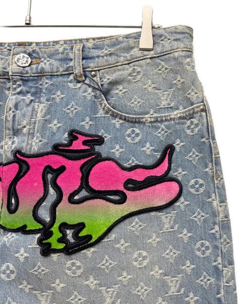 LOUIS VUITTON（ルイ ヴィトン）LOUIS VUITTON (ルイ ヴィトン) グラフィティモノグラムバギーデニムパンツ ブルー サイズ:34の古着・服飾アイテム
