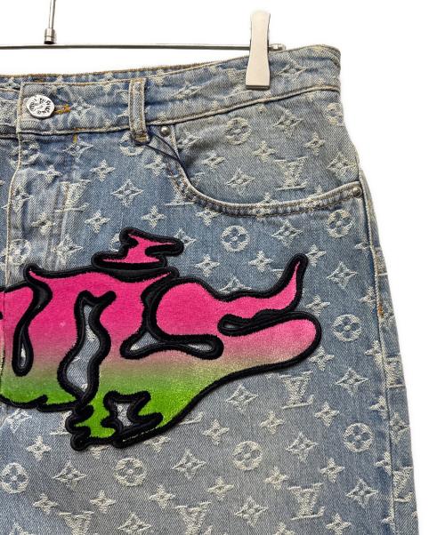 LOUIS VUITTON（ルイ ヴィトン）LOUIS VUITTON (ルイ ヴィトン) グラフィティモノグラムバギーデニムパンツ ブルー サイズ:34の古着・服飾アイテム