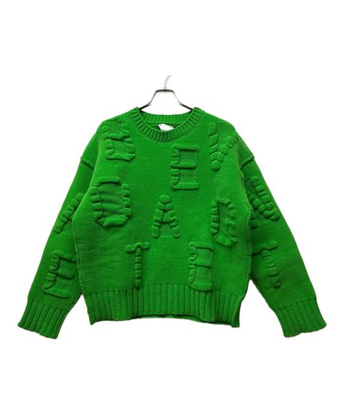 BOTTEGA VENETA（ボッテガベネタ）BOTTEGA VENETA (ボッテガベネタ) ロゴモールニット グリーン サイズ:Lの古着・服飾アイテム