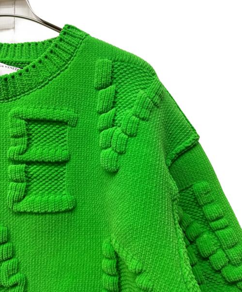 BOTTEGA VENETA（ボッテガベネタ）BOTTEGA VENETA (ボッテガベネタ) ロゴモールニット グリーン サイズ:Lの古着・服飾アイテム