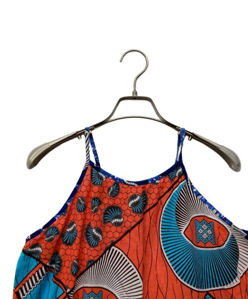 SINME（シンメ）SINME (シンメ) ティアードキャミソールワンピース ブルー×オレンジ サイズ:記載無しの古着・服飾アイテム