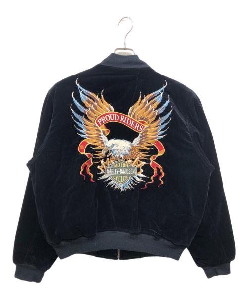 HARLEY-DAVIDSON（ハーレーダビッドソン）HARLEY-DAVIDSON (ハーレーダビッドソン) 別珍スカジャン ネイビー サイズ:Lの古着・服飾アイテム