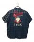 VANSON (バンソン) WORST (ワースト) コットンリネン半袖チェックシャツ ネイビー サイズ:XL：5000円