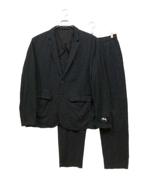 stussy（ステューシー）stussy (ステューシー) シアサッカーセットアップ ブラック サイズ:XLの古着・服飾アイテム