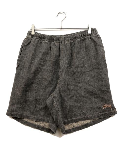 stussy（ステューシー）stussy (ステューシー) リネンハーフパンツ ブラウン サイズ:Mの古着・服飾アイテム