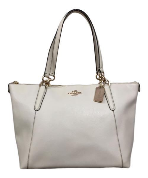 COACH（コーチ）COACH (コーチ) レザートートバッグ アイボリーの古着・服飾アイテム
