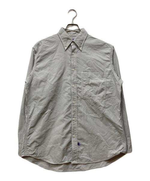 THE NORTHFACE PURPLELABEL（ザ・ノースフェイス パープルレーベル）THE NORTHFACE PURPLELABEL (ザ・ノースフェイス パープルレーベル) Button Down Striped Field Shirt グレー サイズ:Mの古着・服飾アイテム