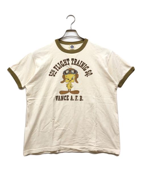 TOYS MCCOY（トイズマッコイ）TOYS McCOY (トイズマッコイ) トゥイーティープリントリンガーtシャツ ホワイト サイズ:XLの古着・服飾アイテム