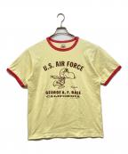 BUZZ RICKSON'Sバズリクソンズ）の古着「スヌーピープリントリンガーTシャツ」｜イエロー