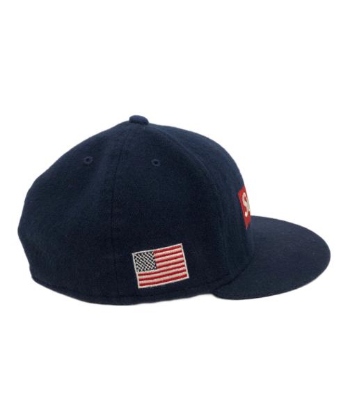 New Era（ニューエラ）New Era (ニューエラ) Supreme (シュプリーム) 10AW Woolrich Box Logo Cap ネイビー サイズ:60.6㎝の古着・服飾アイテム