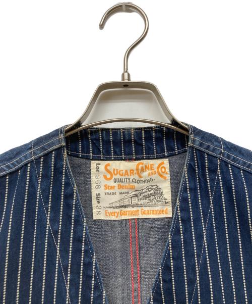 SUGAR CANE（シュガーケーン）SUGAR CANE (シュガーケーン) Wabash Stripe Denim Vest ブルー サイズ:38の古着・服飾アイテム