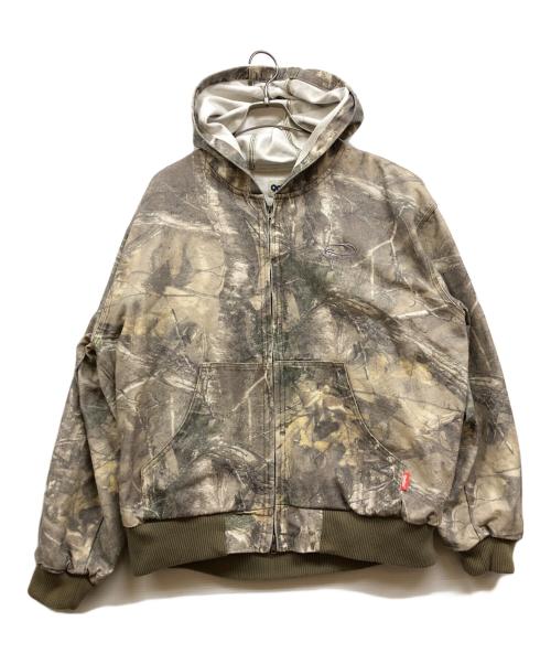 9090（9090）9090 (9090) Heisei Logo Denim Zip Hoodie カーキ サイズ:XLの古着・服飾アイテム