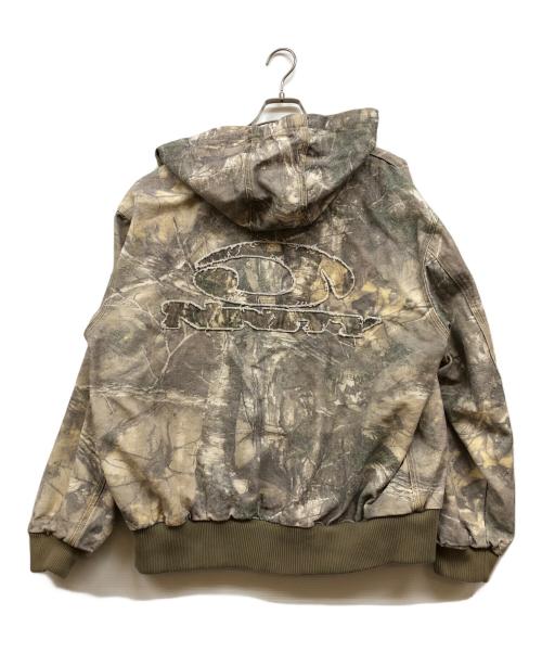 9090（9090）9090 (9090) Heisei Logo Denim Zip Hoodie カーキ サイズ:XLの古着・服飾アイテム