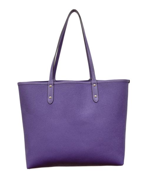 COACH（コーチ）COACH (コーチ) シグネチャー リバーシブルトートバッグ ブラウン×パープルの古着・服飾アイテム