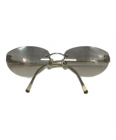 美品 シャネル 4112 ココマーク サングラス ハーフリム 銀色 55□16 中古・古着通販】CHANEL (シャネル) ココマーク リムレスサングラス