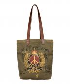 POLO RALPH LAURENポロ・ラルフローレン）の古着「Peace Goods キャンバストートバッグ」｜オリーブ