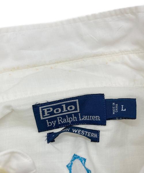 POLO RALPH LAUREN（ポロ・ラルフローレン）POLO RALPH LAUREN (ポロ・ラルフローレン) ターコイズボタン ウエスタンシャツ ホワイト サイズ:Lの古着・服飾アイテム