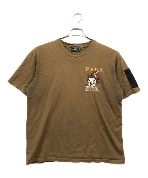 CROWS（クローズ）CROWS (クローズ) WORST (ワースト) 刺繍デザインtシャツ ブラウン サイズ:XⅬの古着・服飾アイテム