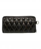 TOYS MCCOYトイズマッコイ）の古着「ホースハイド レザーキルティング ラウンドジッパー ロングウォレット」｜ブラック