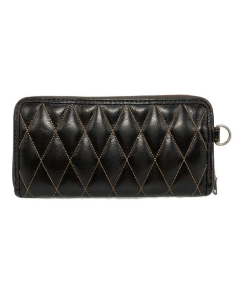 TOYS MCCOY（トイズマッコイ）TOYS MCCOY (トイズマッコイ) ホースハイド レザーキルティング ラウンドジッパー ロングウォレット ブラックの古着・服飾アイテム